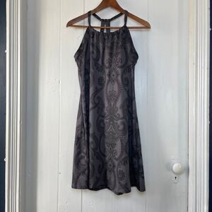 Balance Outdoor Collection Gray Paisley Halter Dress Size M Athleisure Casual